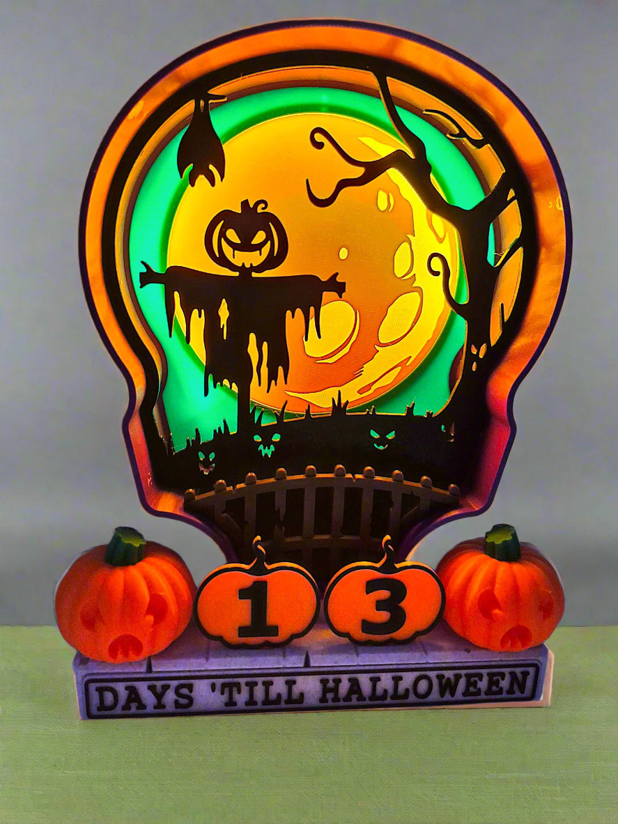 Halloween Countdown Calendar with Scarecrow