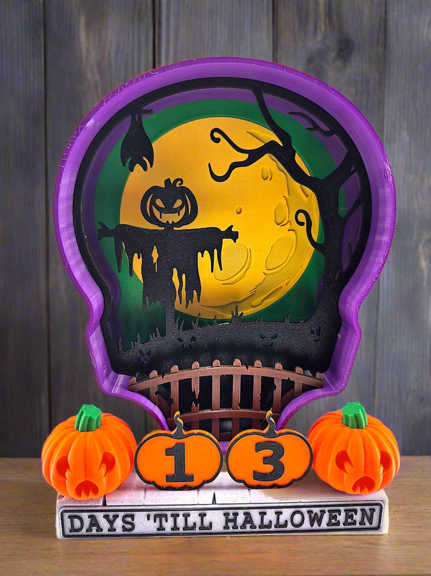 Halloween Countdown Calendar with Scarecrow