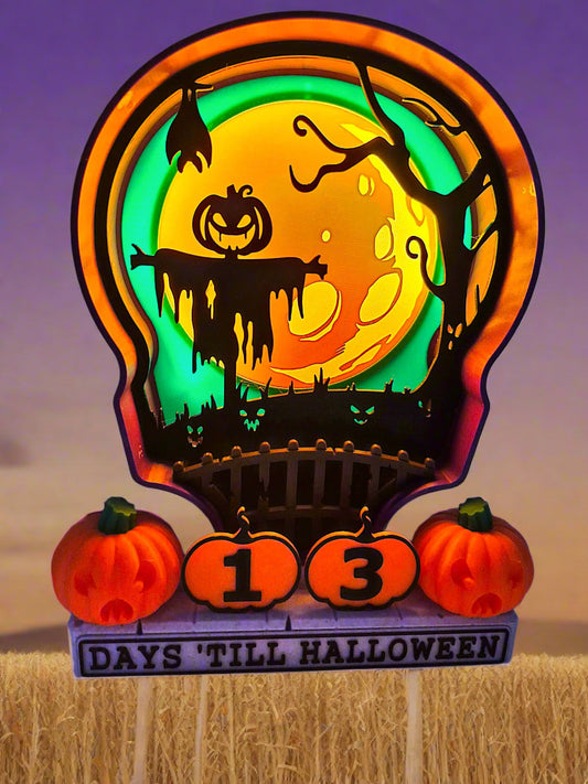 Halloween Countdown Calendar with Scarecrow